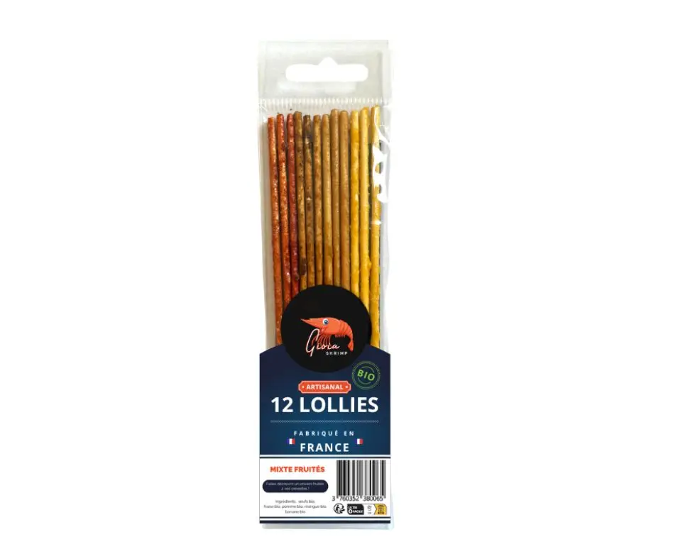 Lot de 12 Lollies Mixtes Fruités pour crevettes d’aquarium/Alimentation pour crevette d’aquarium