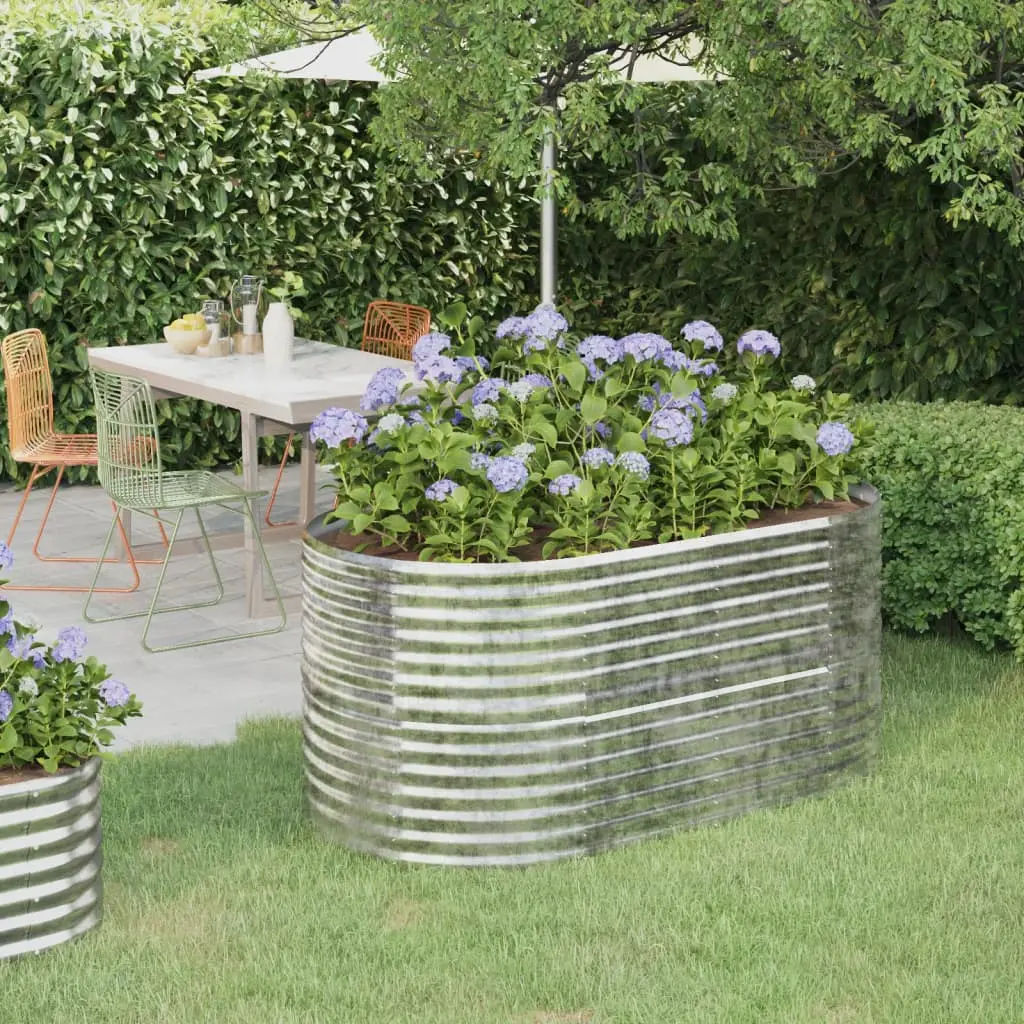 Lit surélevé de jardin Acier galvanisé Argenté vidaXL 318952