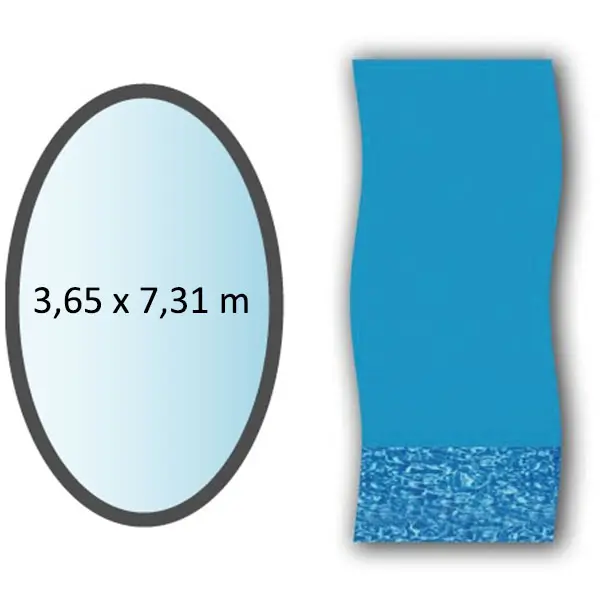 Liner swirl forme ovale 3.65×7.31m pour piscine hors sol LI1224SB Swimline