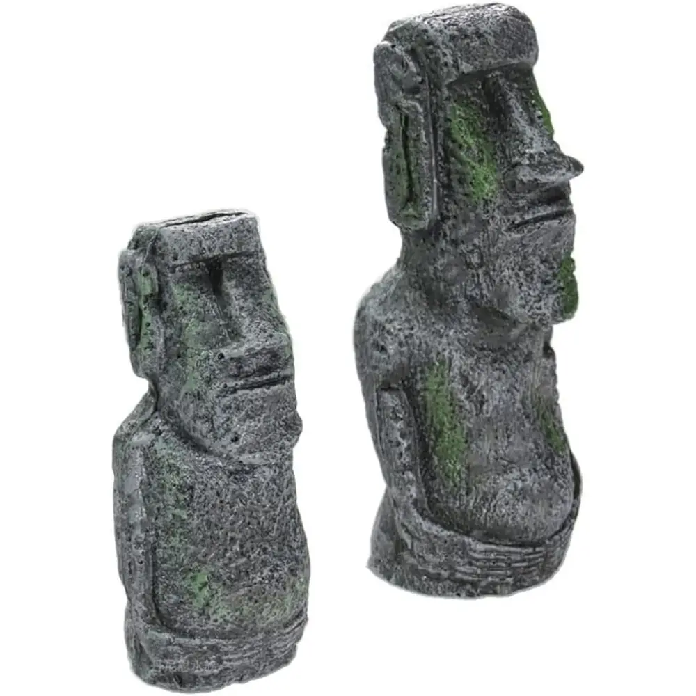 Lot 2 Statues Tête Île Pâques Déco