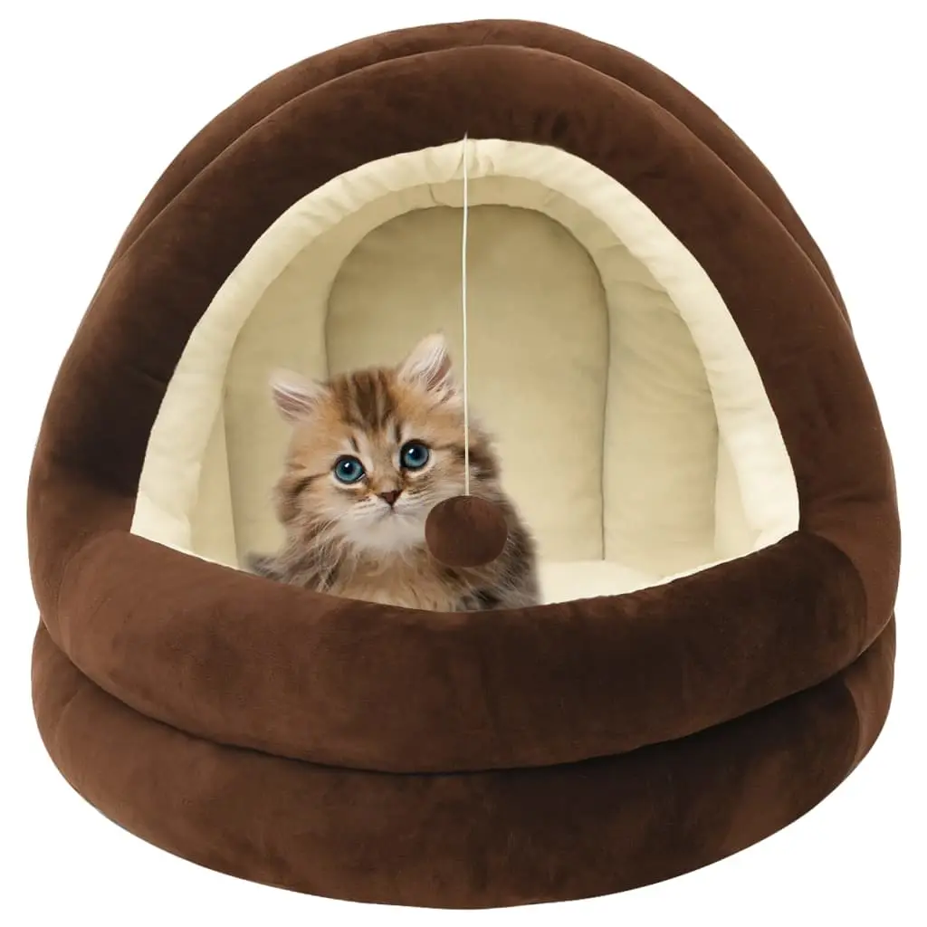 Lit pour chat 50x50x45 cm Marron et crème vidaXL 171400