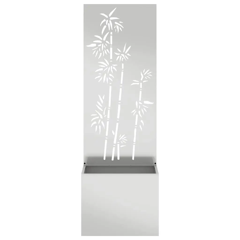 Jardinière – Pot De Fleurs – Bac à Fleurs avec Panneau Décoratif Argent 50 x 140 cm g1137