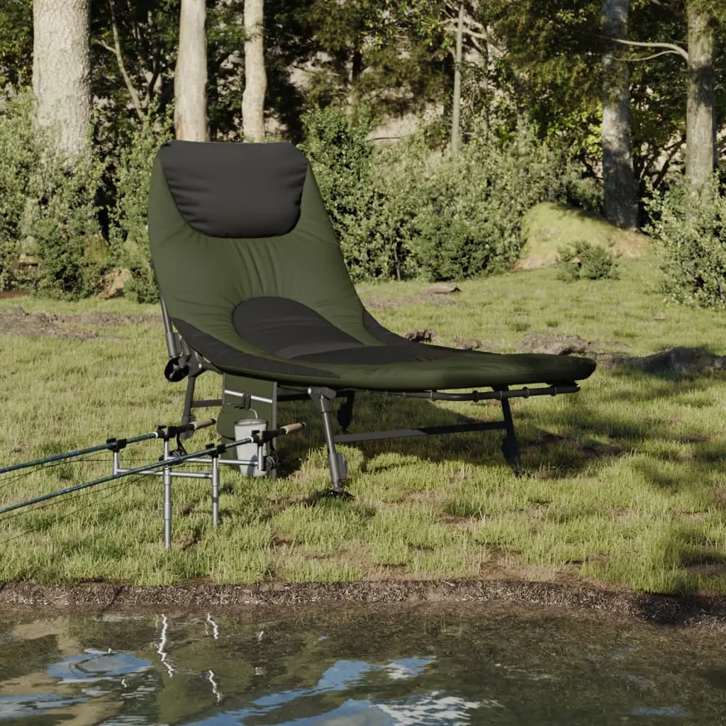 Lit de pêche avec pieds à boue réglables pliable vert vidaXL 4006422