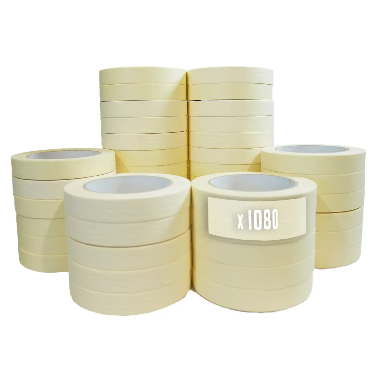 Lot de 1080 Rubans de masquage 25 mm x 50 m jusqu’à 80° – Adhésif de masquage jaune pour la peinture TECPLAST
