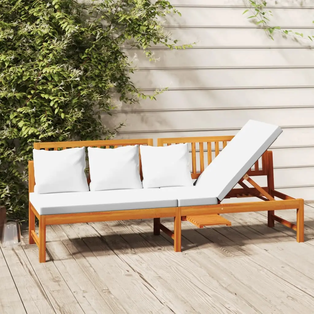 Lit de jour avec coussin crème 200x60x75cm Bois d’acacia solide vidaXL 312144