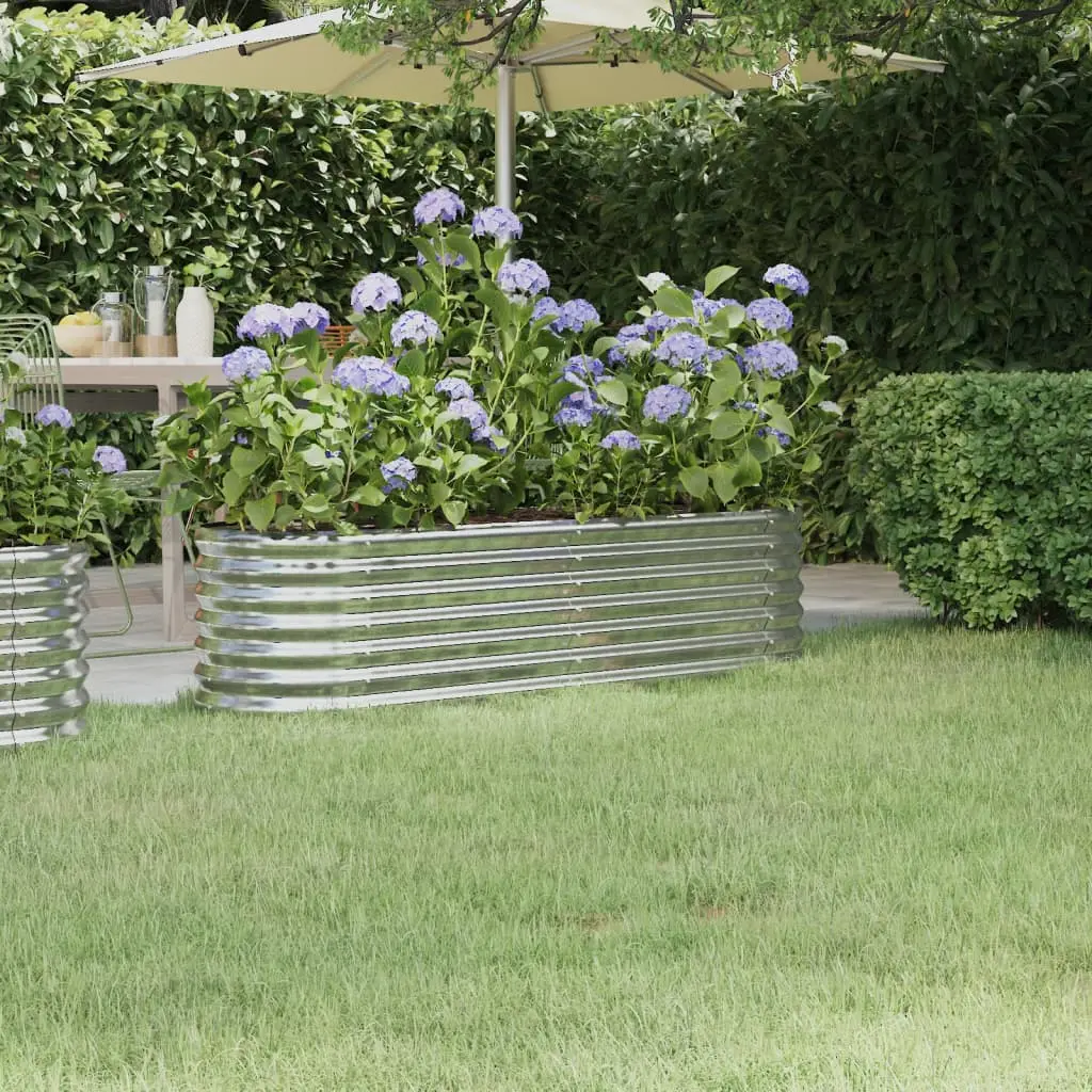 Lit surélevé de jardin Acier galvanisé Argenté vidaXL 318872
