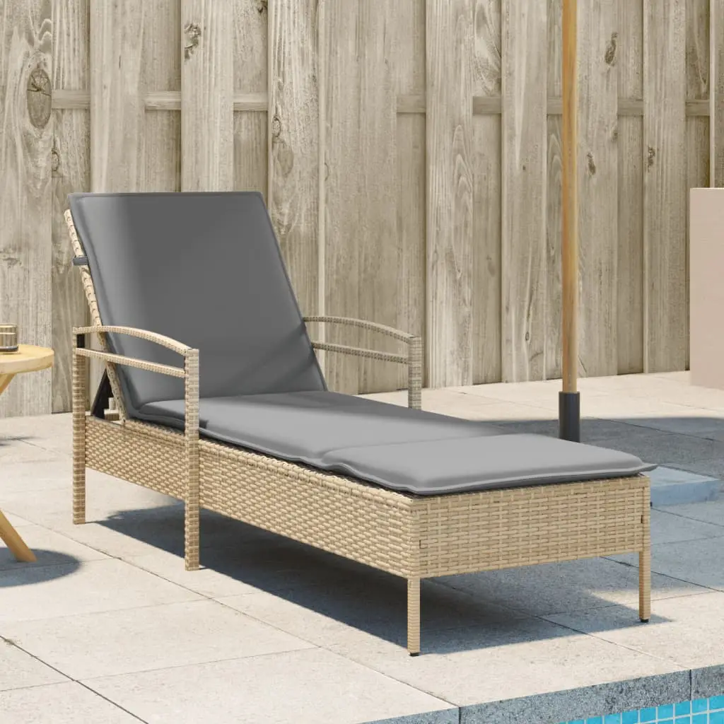 Lit de détente Polyrotin Accoudoirs Extérieur Beige 200 cm – ComfortXL Outdoor Living