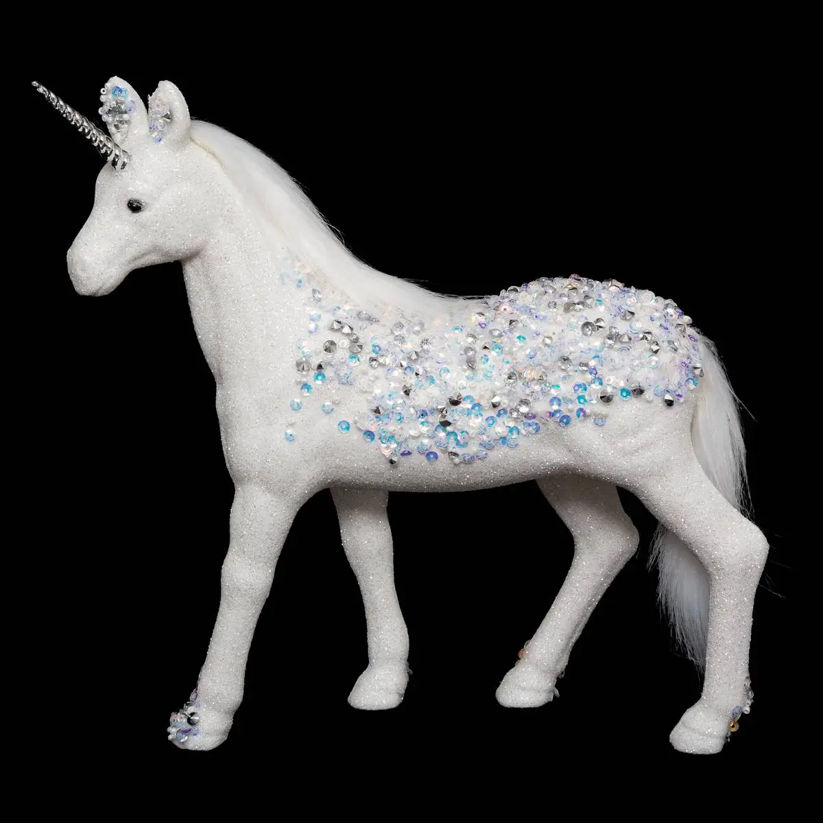 Licorne Blanche Paille 25 cm FEERIC LIGHTS & CHRISTMAS