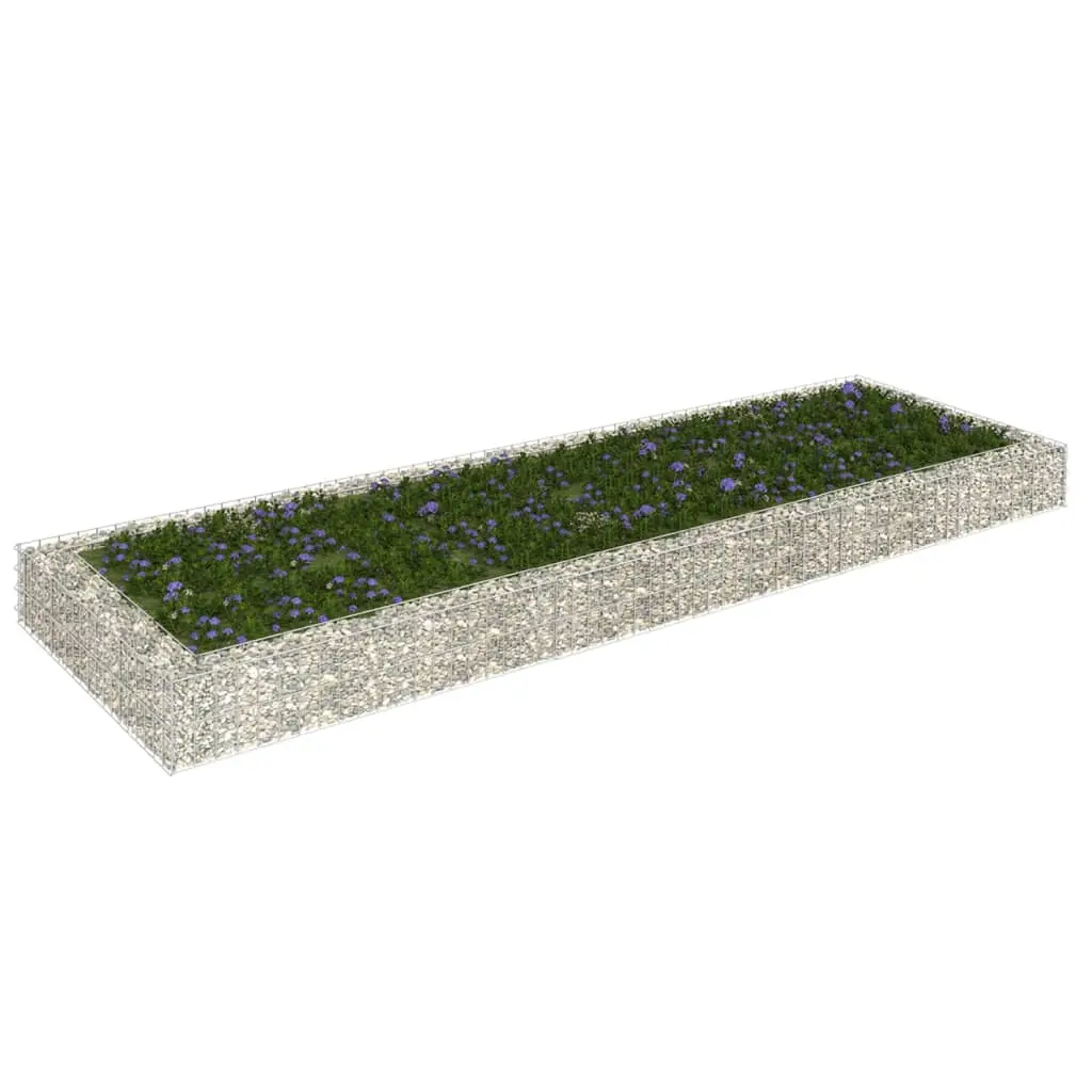 Lit surélevé à gabion acier galvanisé 300 x 100 x 20 cm Argent