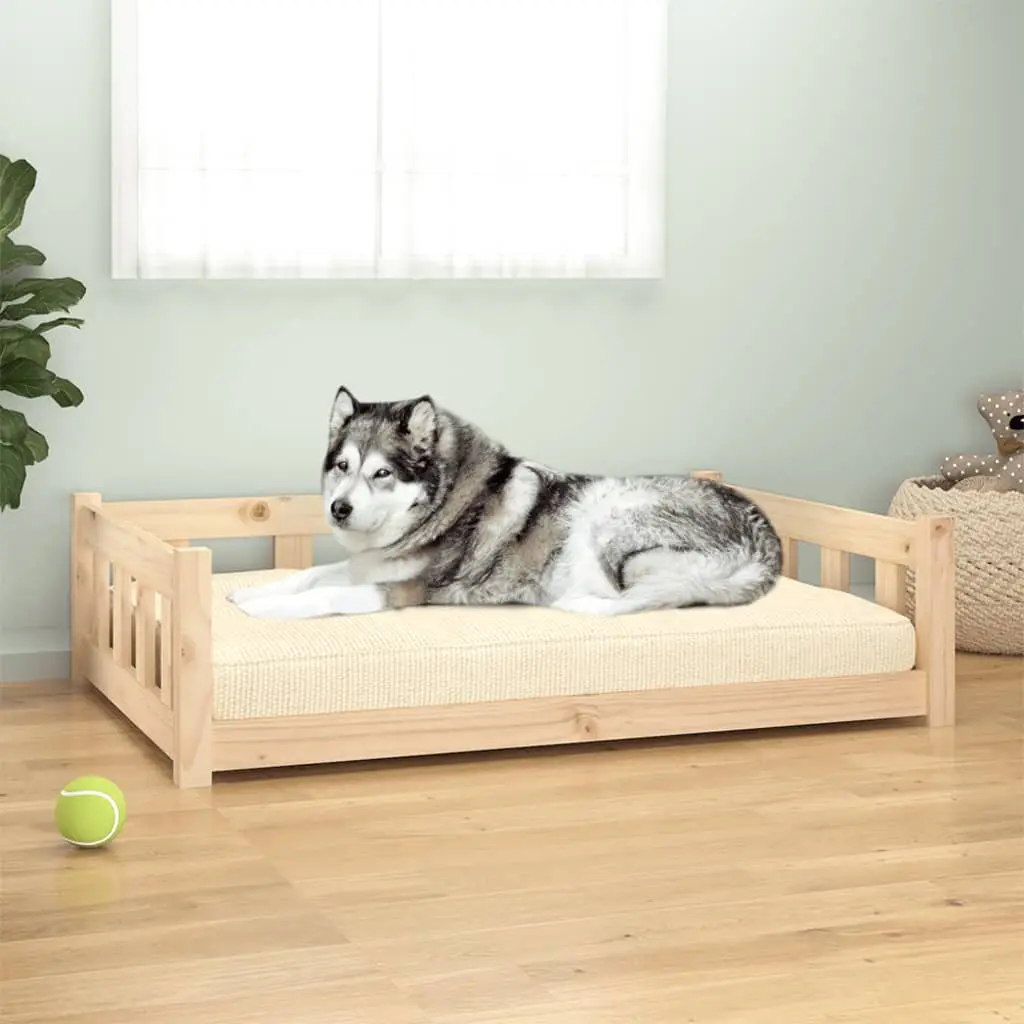 Lit pour chien 105,5×75,5×28 cm bois de pin solide vidaXL 820202