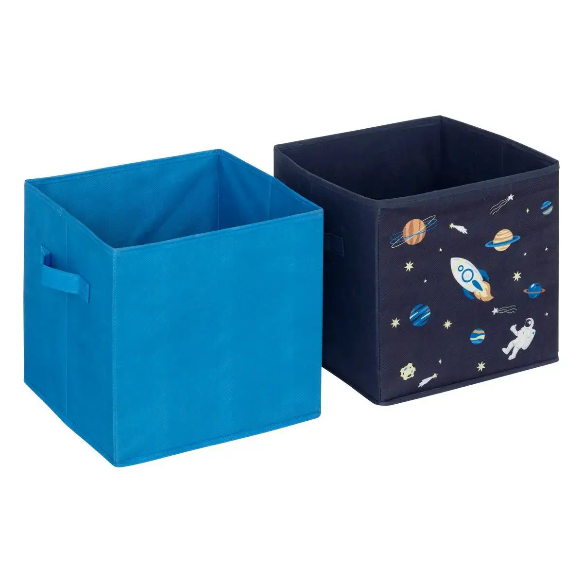 Lot de 2 Boîtes de Rangement «Espace» 29cm Bleu