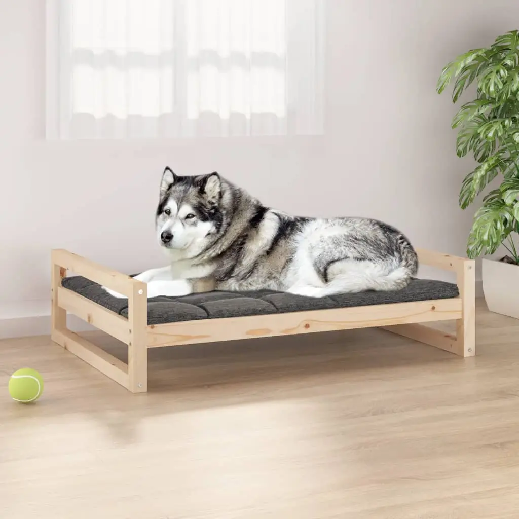Lit pour chien 105,5×75,5×28 cm Bois de pin solide vidaXL 821487