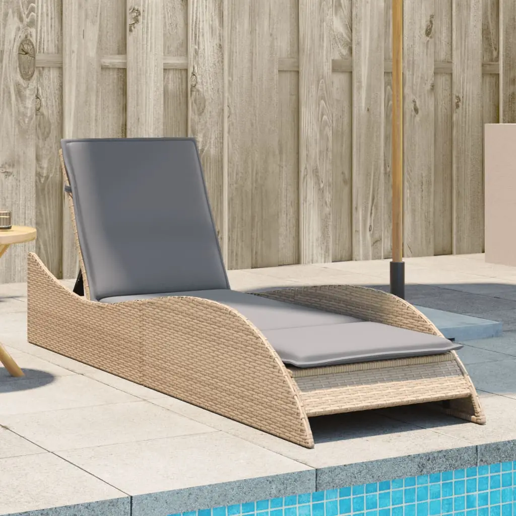 Lit de soleil courbé Polyrotin Design Extérieur Beige 205 cm – ComfortXL Outdoor Living