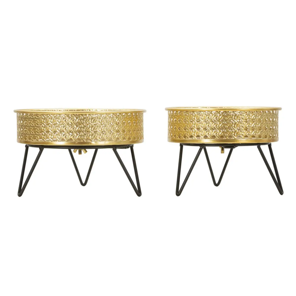 Lot de 2 Cache-Pots Design «Bossy» 20cm Or