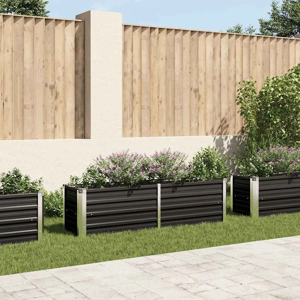 Lit surélevé de jardin Anthracite 160x40x45 cm Acier galvanisé vidaXL 45731