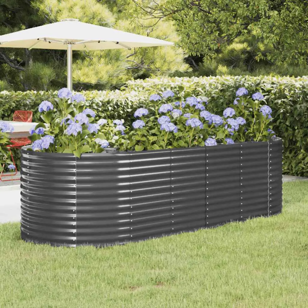 Lit surélevé de jardin Acier galvanisé Anthracite vidaXL 319066
