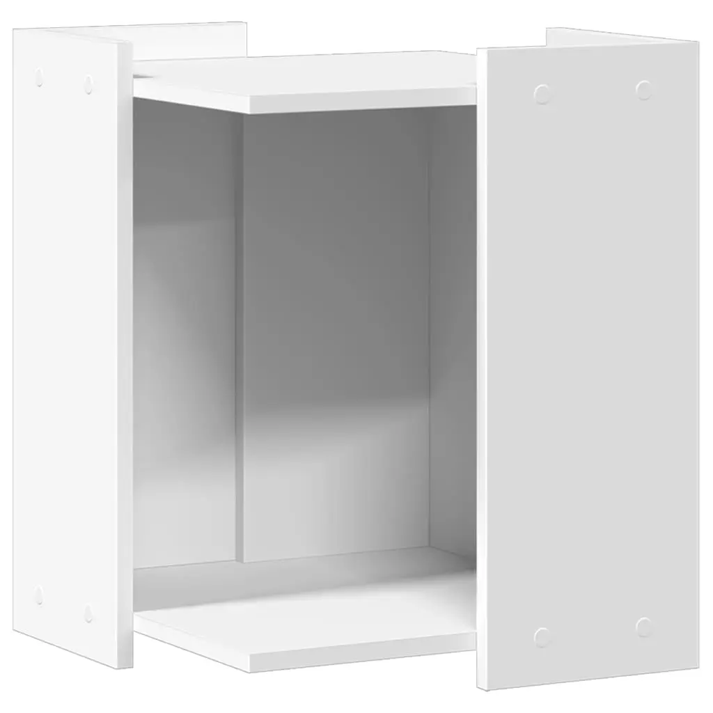 Lit pour chat – Meuble de bac à litière pour chat blanc bois d’ingénierie-JU148