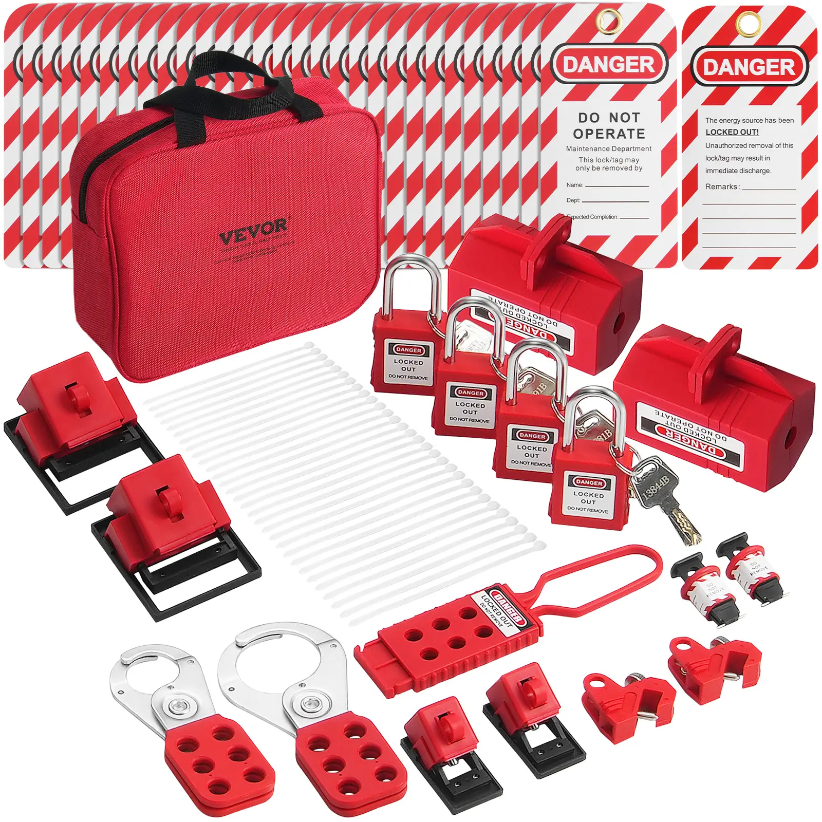 VEVOR Kit étiquetage verrouillage électrique, 47 pièces, sécurité, cadenas.