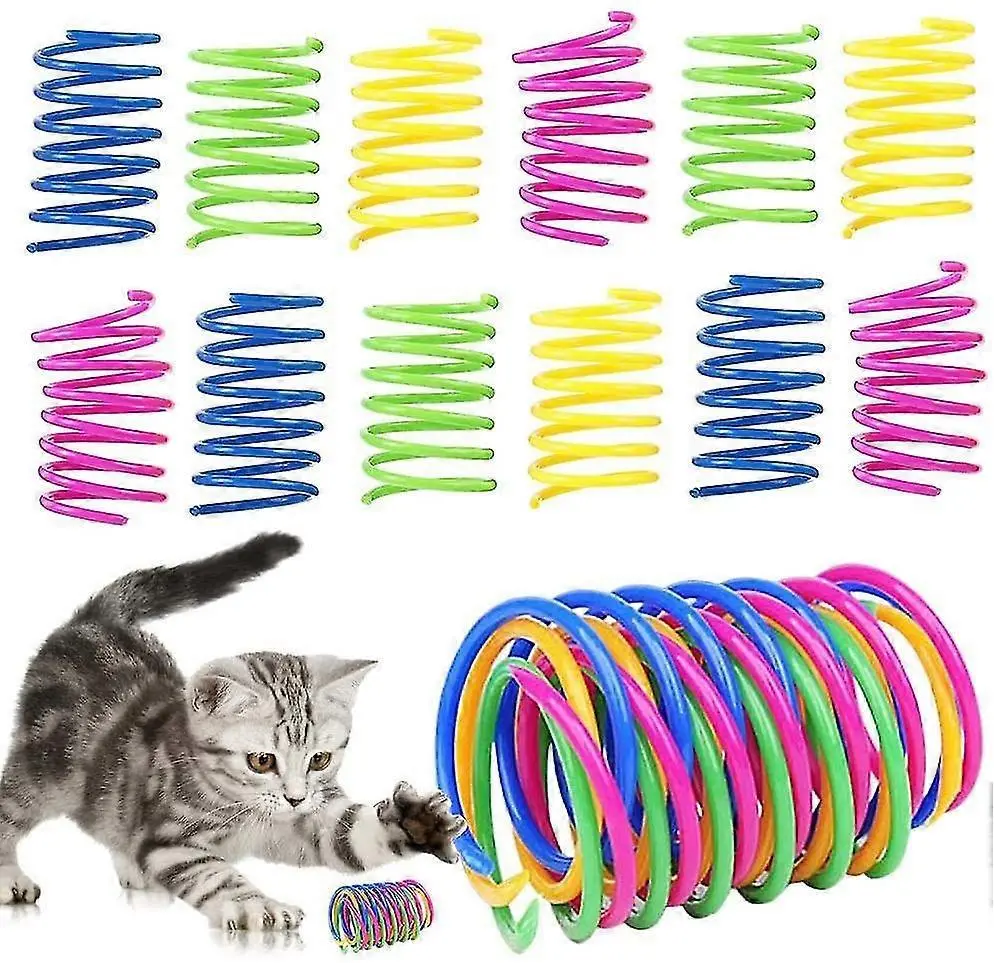 Lot de 12 ressorts en spirale colorés pour chat MCBOSON
