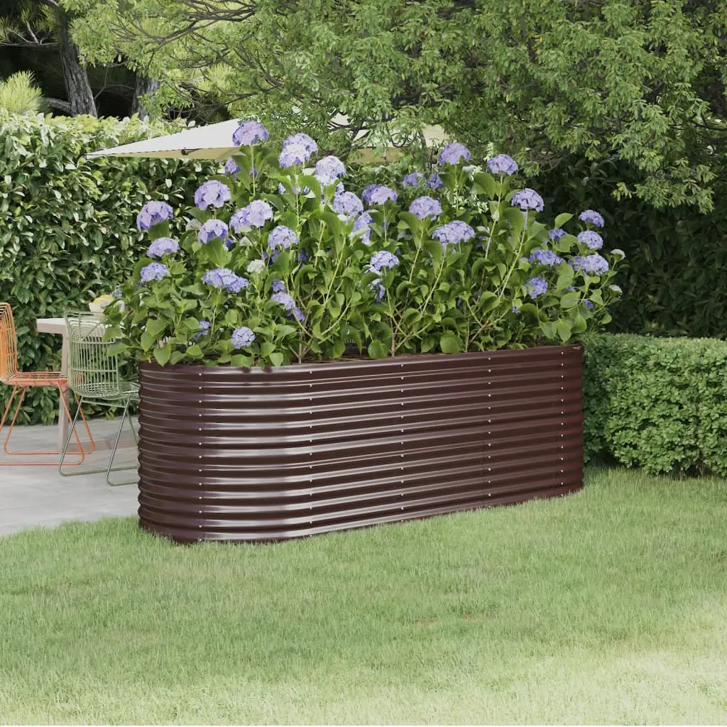 Lit surélevé de jardin Acier galvanisé marron vidaXL 318955