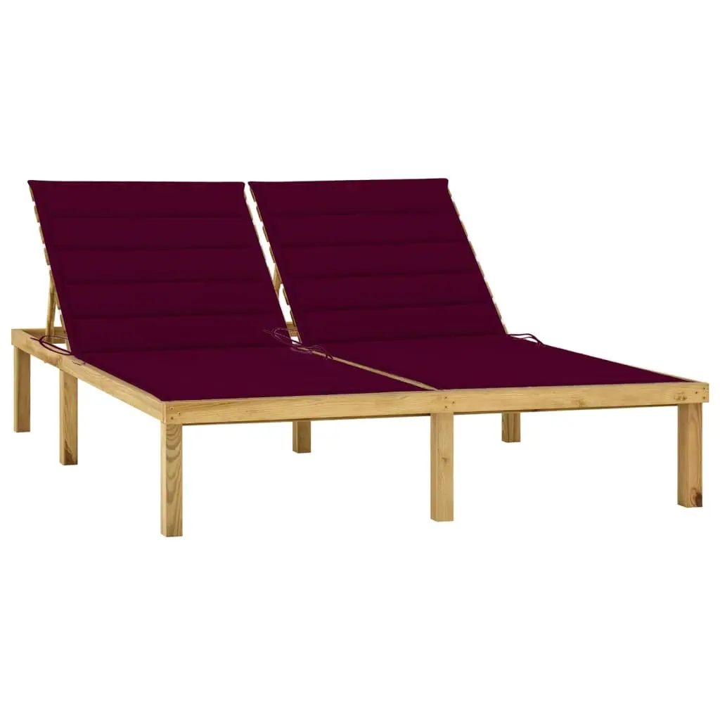 Lit Jardin Duo Pin Imprégné Coussins Bordeaux Luxe – ComfortXL Outdoor Living