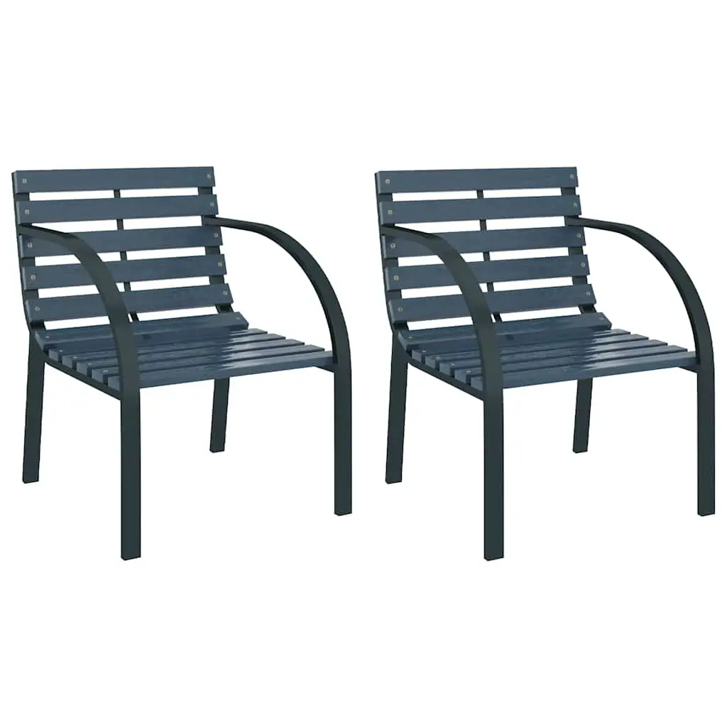 Lot de 2 Chaises de jardin | Chaise d’extérieur Gris Bois