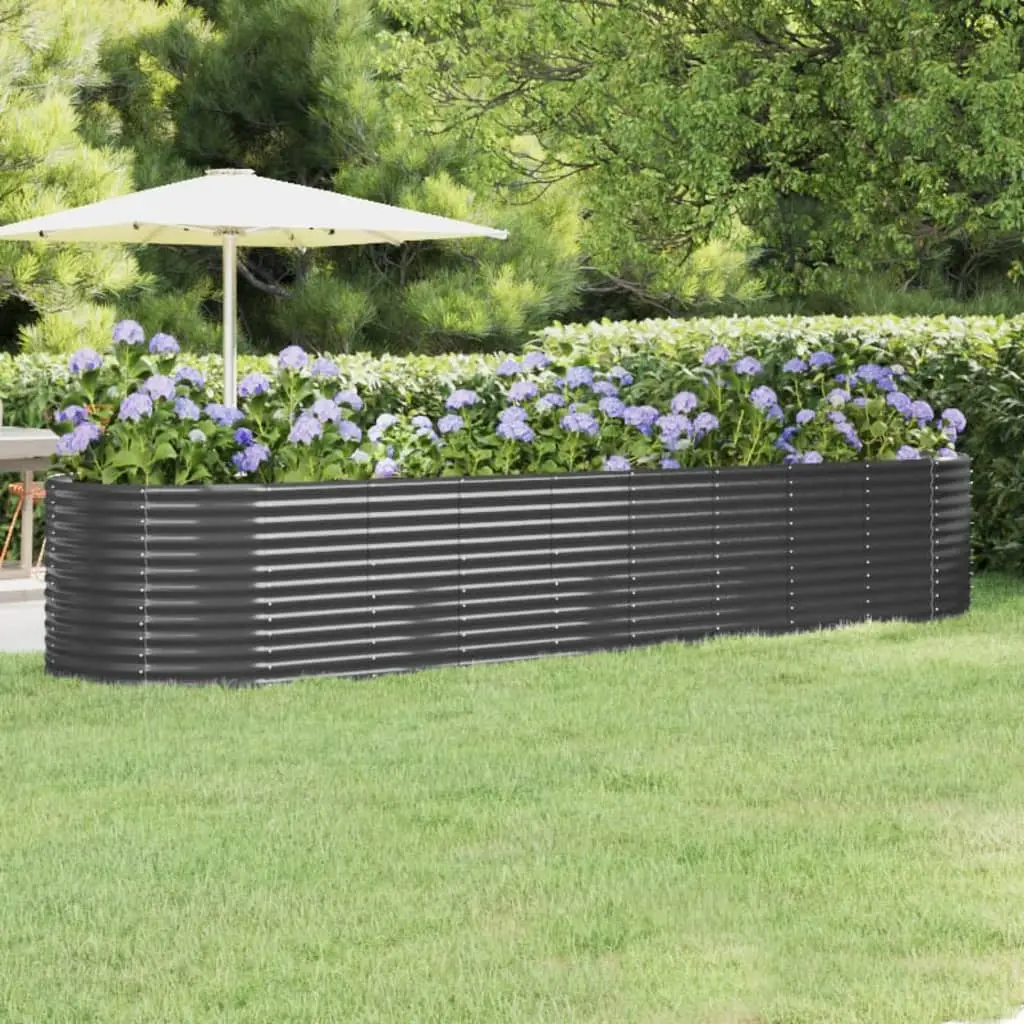 Lit surélevé de jardin Acier galvanisé Anthracite vidaXL 319076