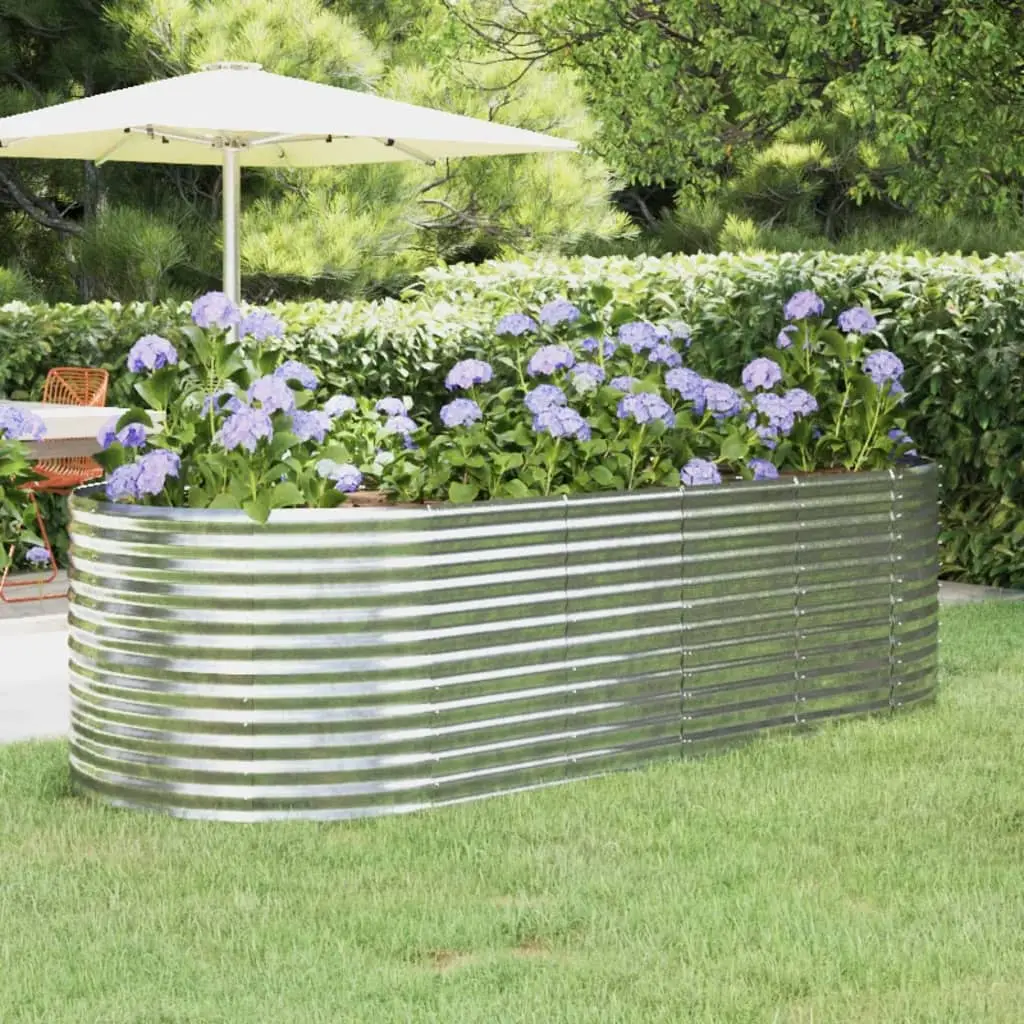 Lit surélevé de jardin Acier galvanisé Argenté vidaXL 319067