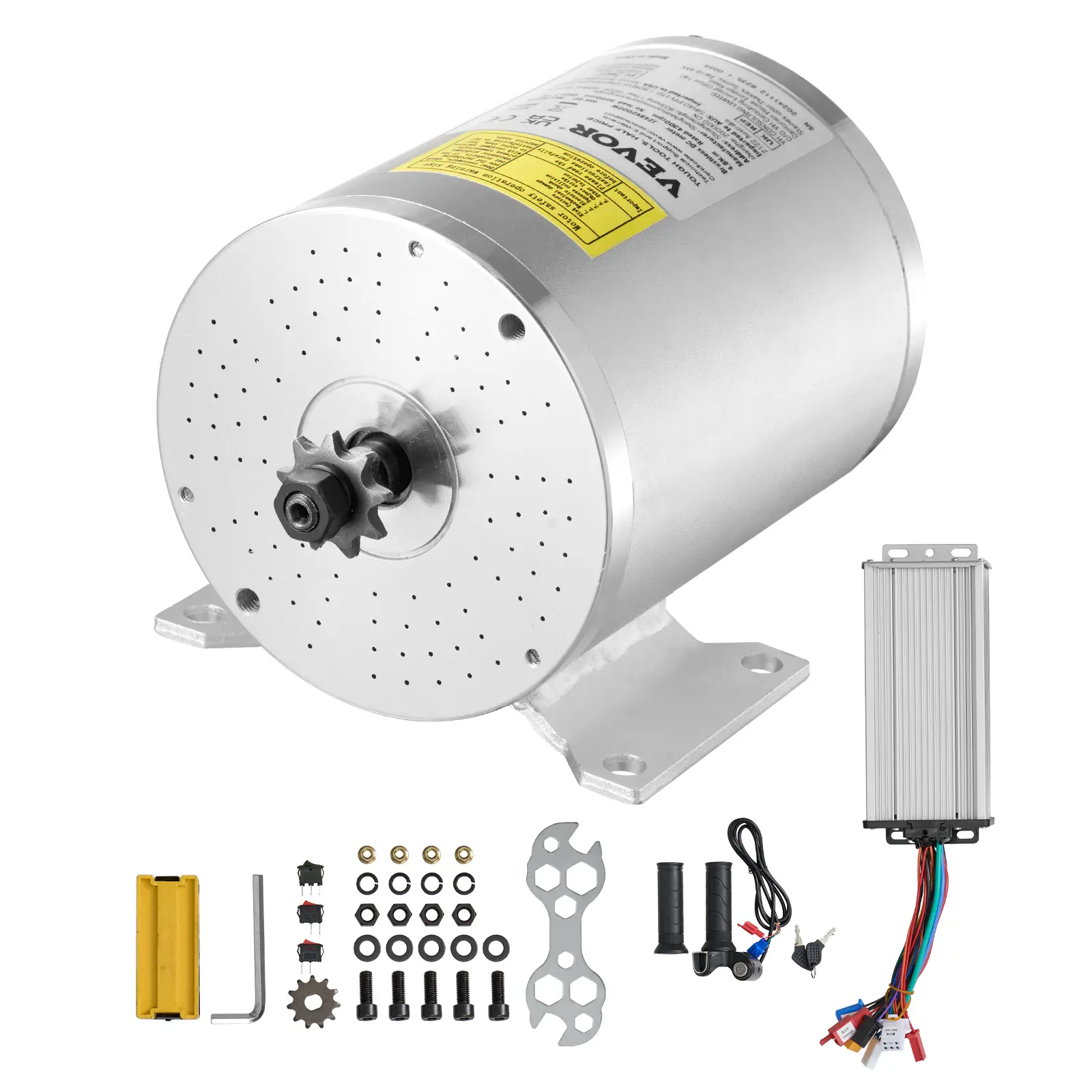 VEVOR Kit moteur électrique sans balais 2000 W, 48 V 4300 tr/min, contrôleur.