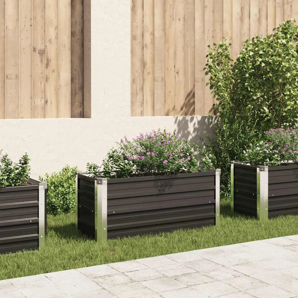 Lit surélevé de jardin Anthracite 100x40x45 cm Acier galvanisé vidaXL 45733