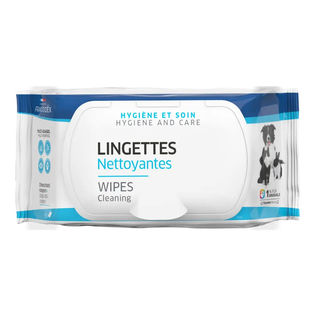 Lingettes Nettoyantes Multi-Usages 30 Pour Chiens, Chats et Petits Mammifères