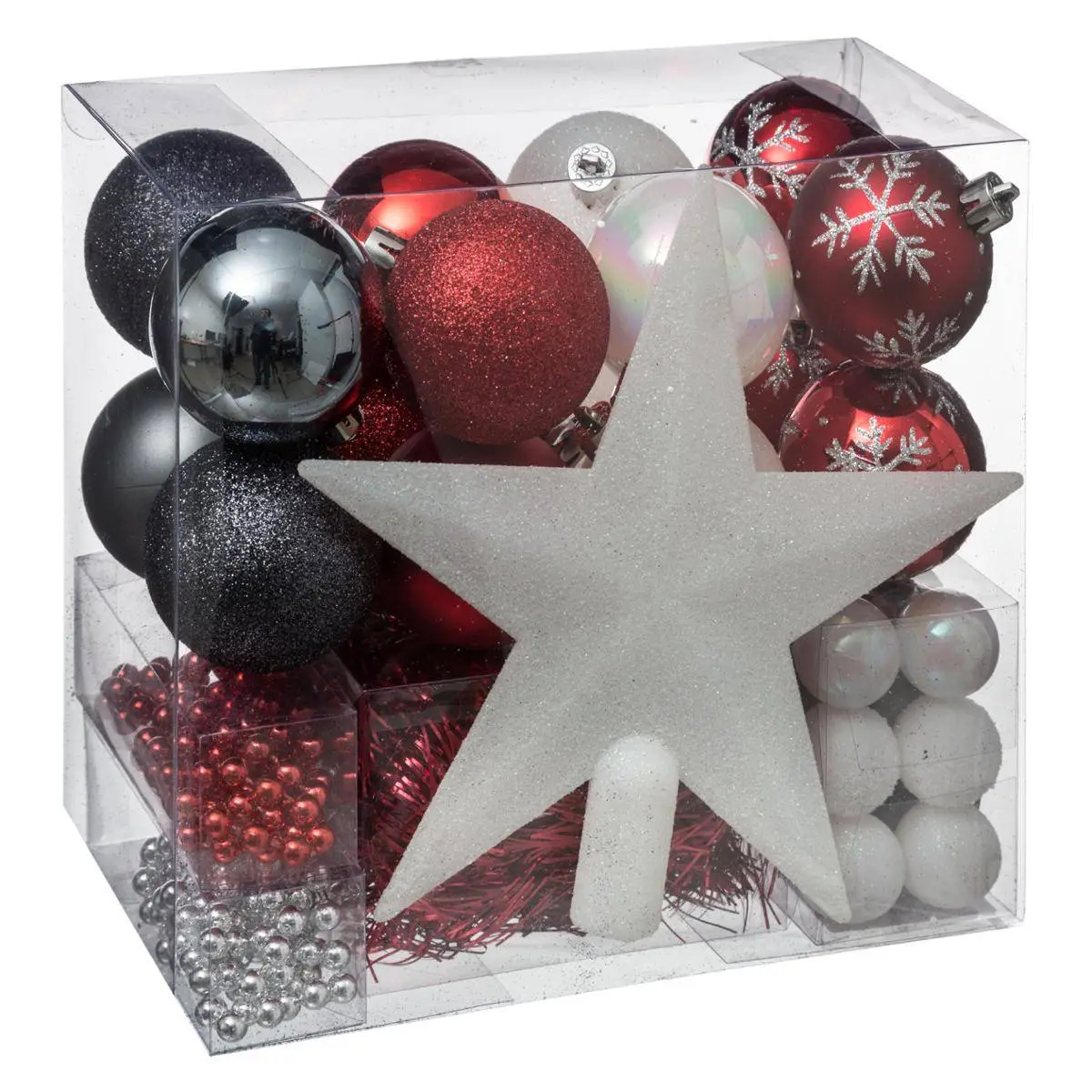 Kit de sapin «Ferme aux sapins» 44 pièces blanc/rouge FEERIC LIGHTS & CHRISTMAS