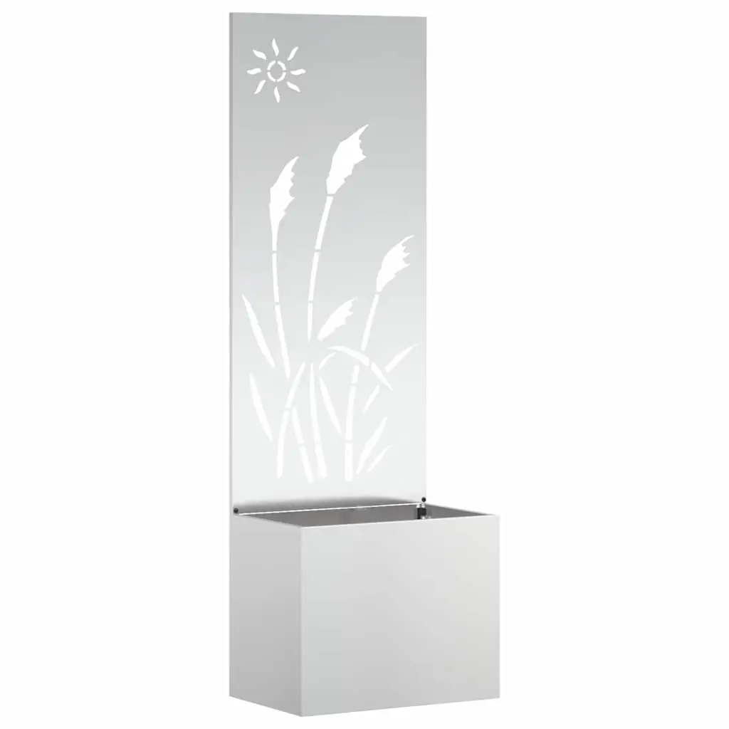 Jardinière – Pot De Fleurs – Bac à Fleurs avec Panneau Décoratif Argent 50 x 140 cm g1131