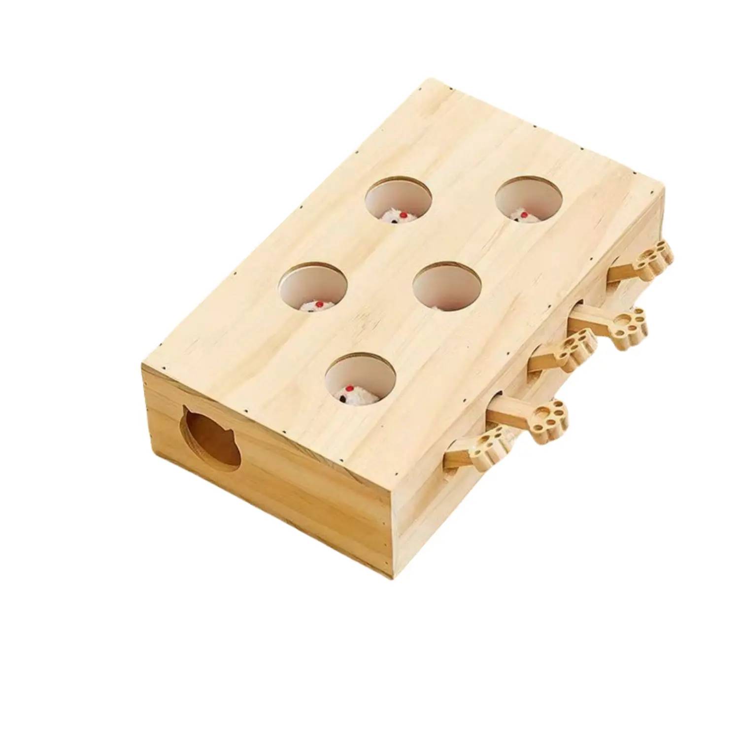 Jouet interactif 3 en 1 pour chat en bois DtopbuyAge