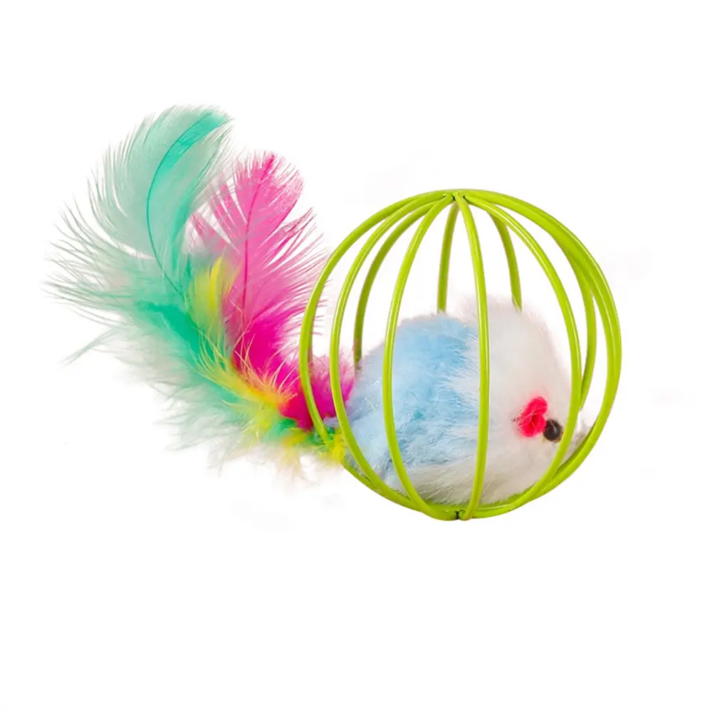 Lot de 2 balles jouets avec souris et clochette – Chat DtopbuyAge