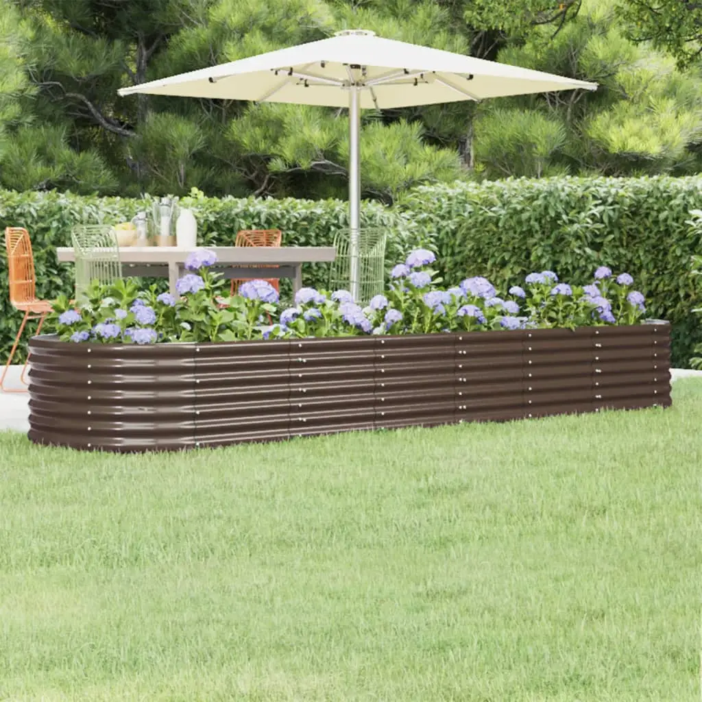 Lit surélevé de jardin Acier galvanisé marron vidaXL 318925