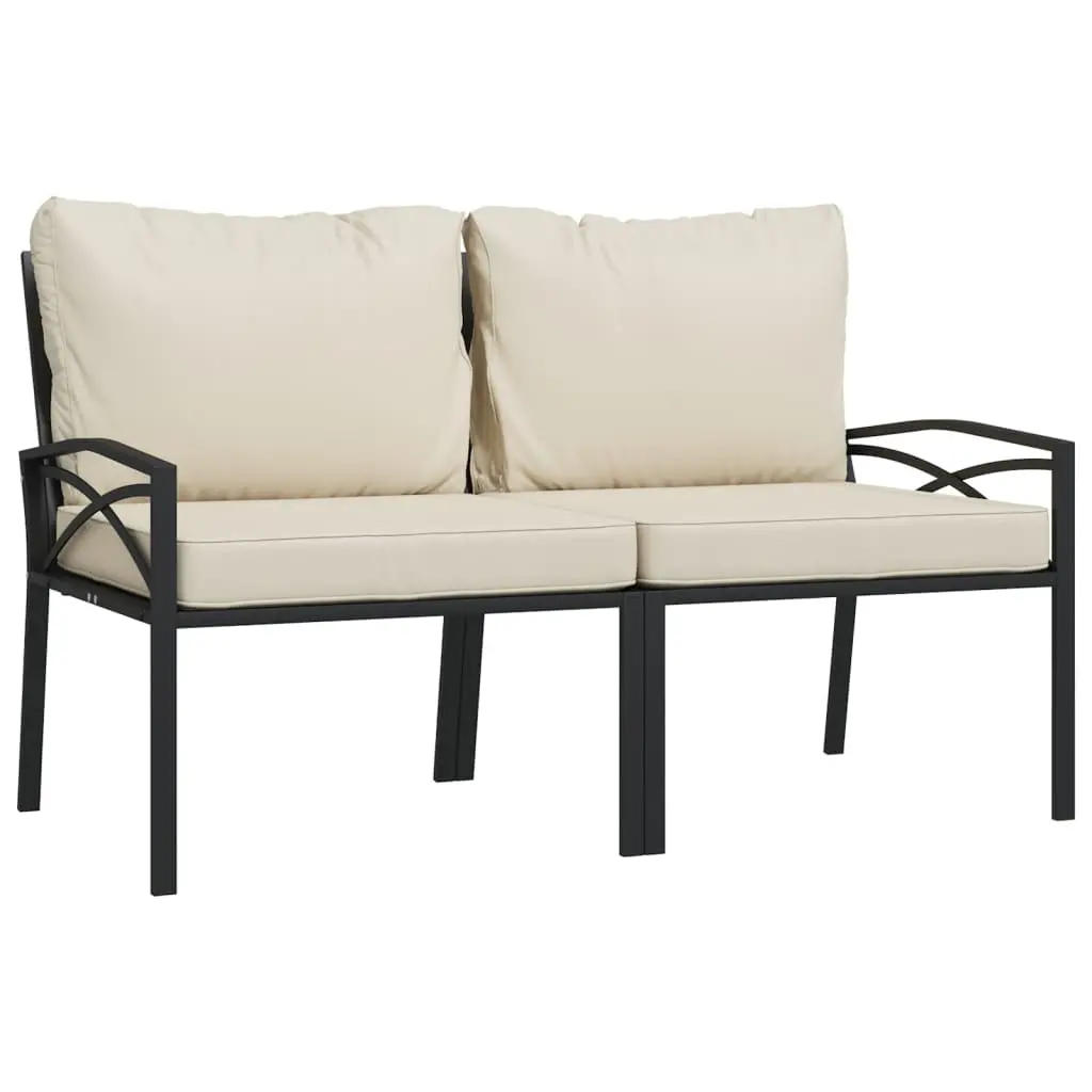 Lot de 2 Chaises de jardin | Chaise d’extérieur et coussins sable 62x75x79 cm acier