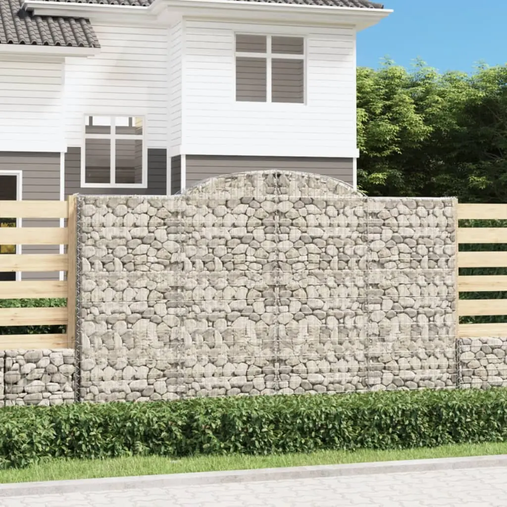Lot 9 Gabions Arqués Fer Galvanisé Jardin Mur Soutènement 300x50x180/200cm – ComfortXL Outdoor Living