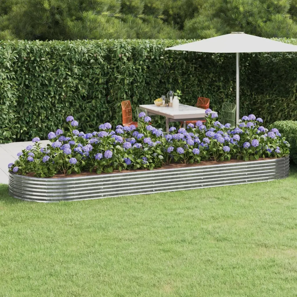 Lit surélevé de jardin Acier galvanisé Argenté vidaXL 319042