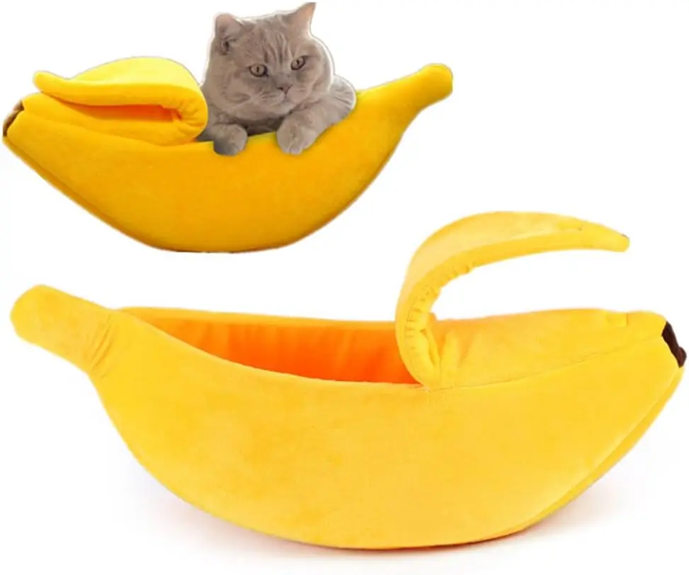 Lit créatif en forme de banane pour chien et chat