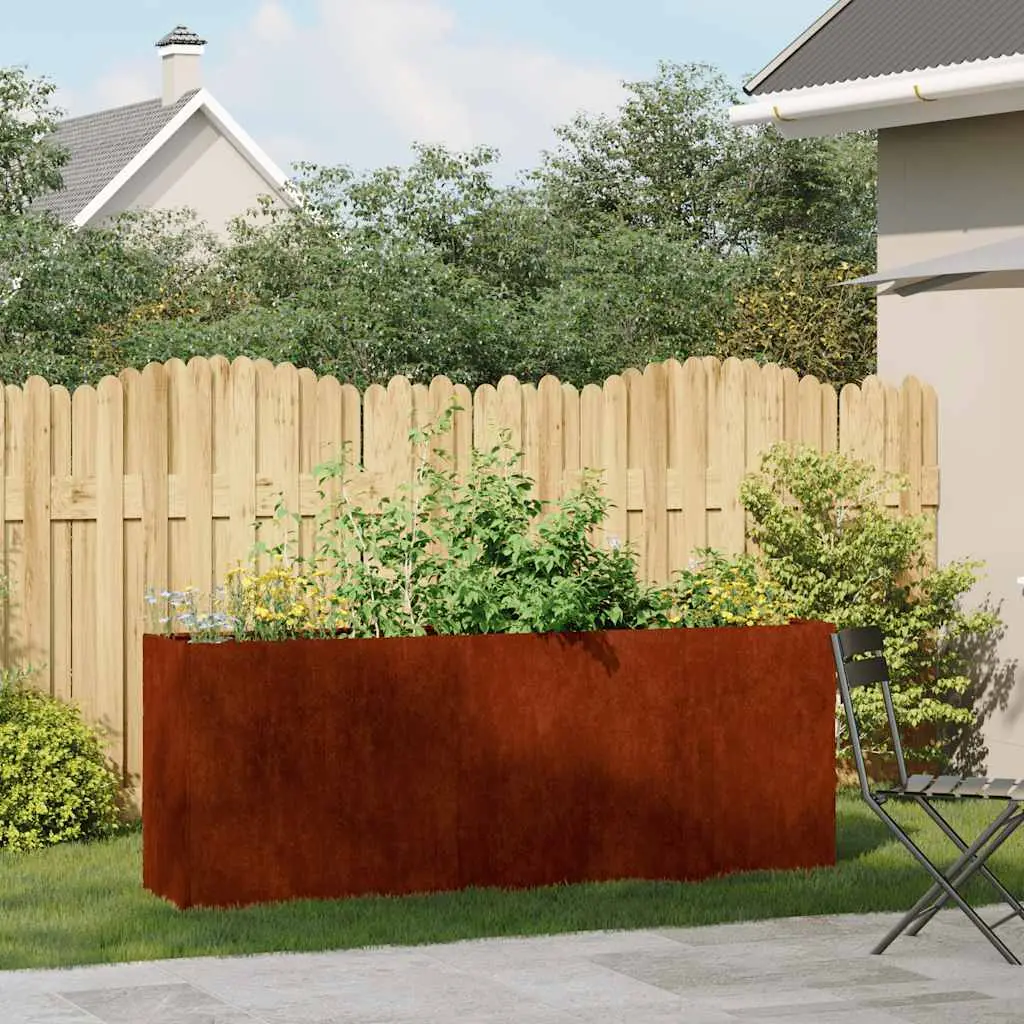Jardinière rouillé 200x40x80 cm acier inoxydable vidaXL 860730