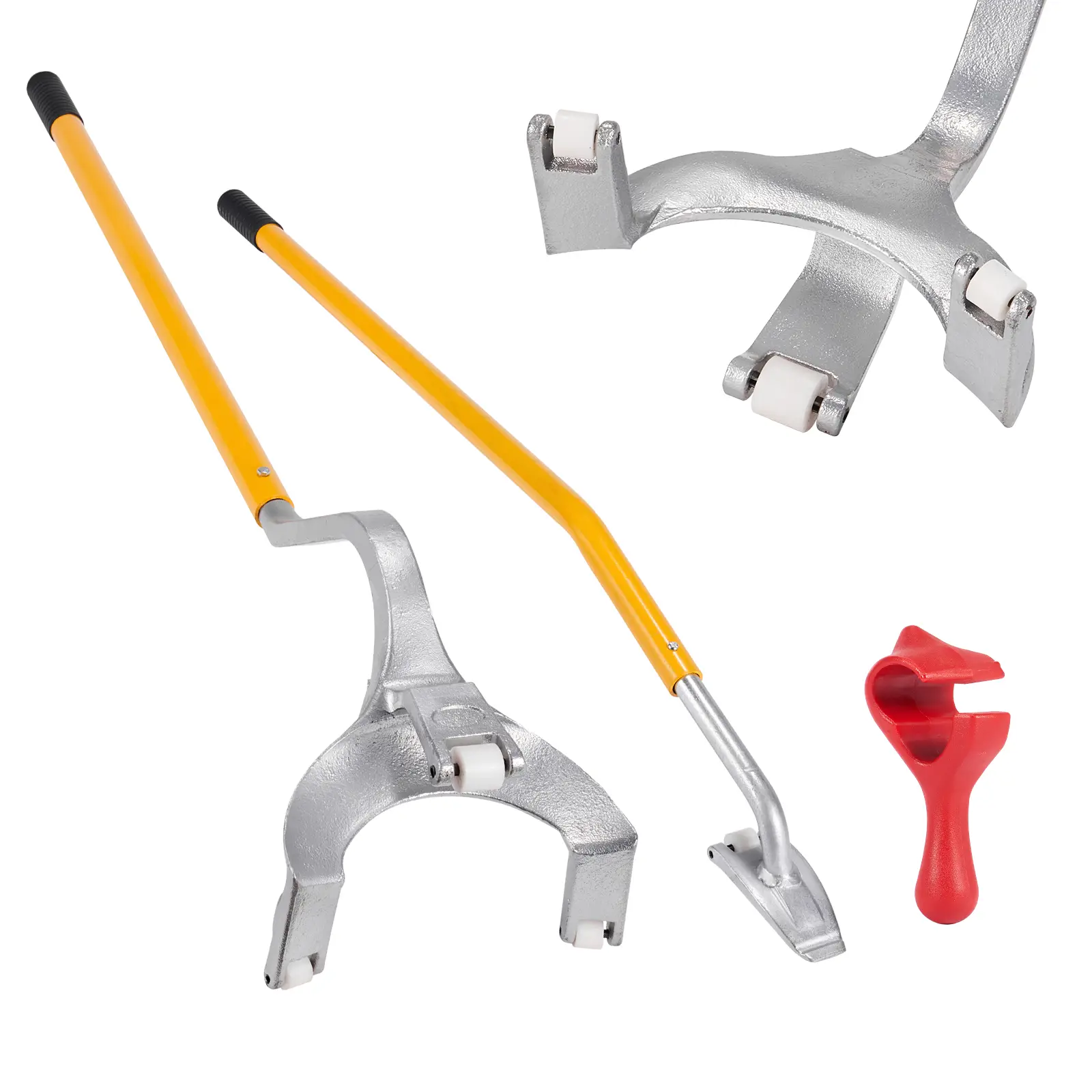 VEVOR Levier démonte-pneus poids lourds 571-622mm. Acier, 3 outils manuels. Pour camion sans chambre à air. Jaune.