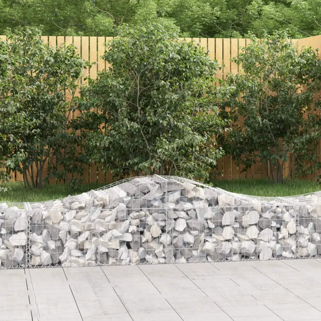 Lot 9 Paniers Gabion Arqués Acier Galvanisé Mur Jardin 200x50x40/60cm – ComfortXL Outdoor Living