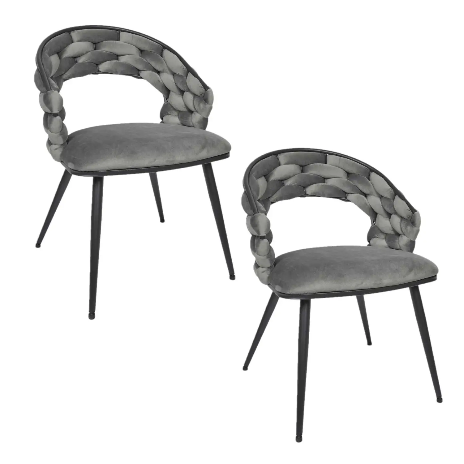 Lot de 2 chaises assise tressée LUND – The Home Deco Factory