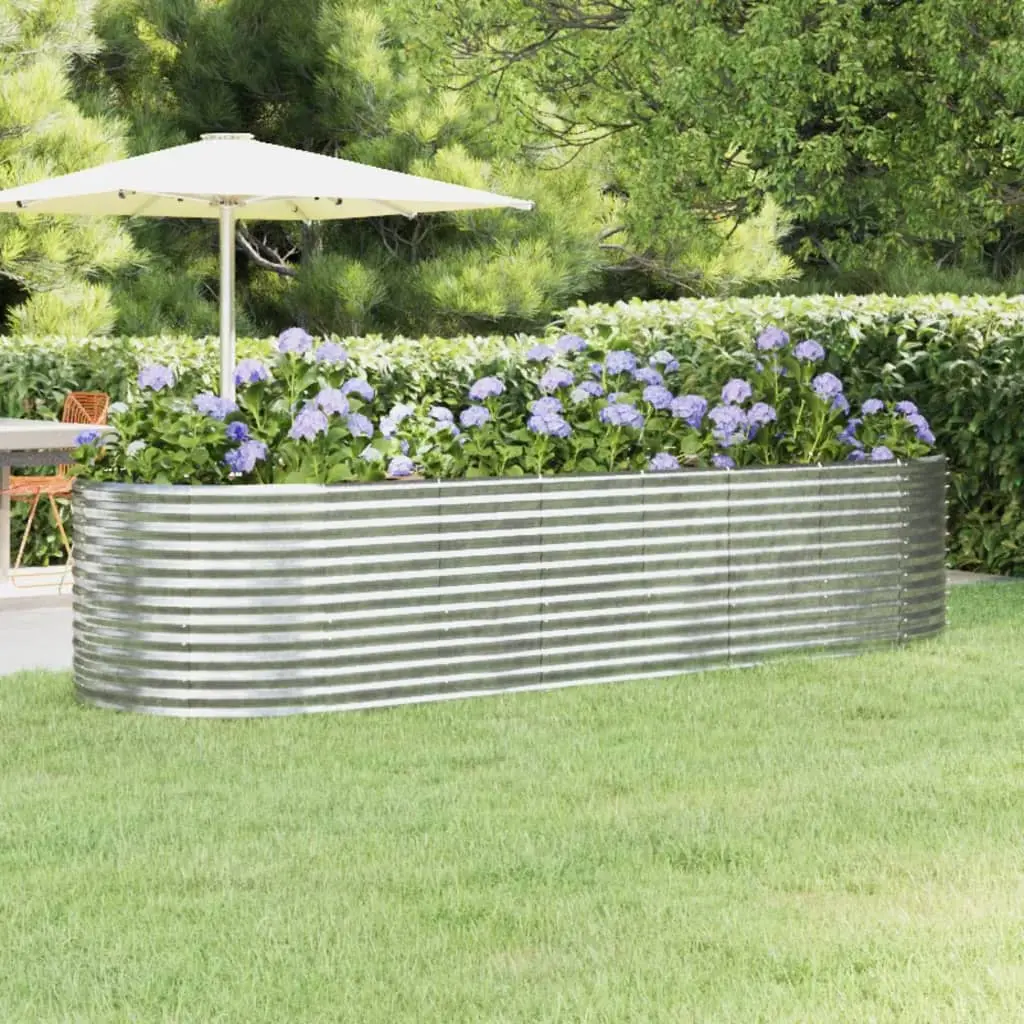 Lit surélevé de jardin Acier galvanisé Argenté vidaXL 319072