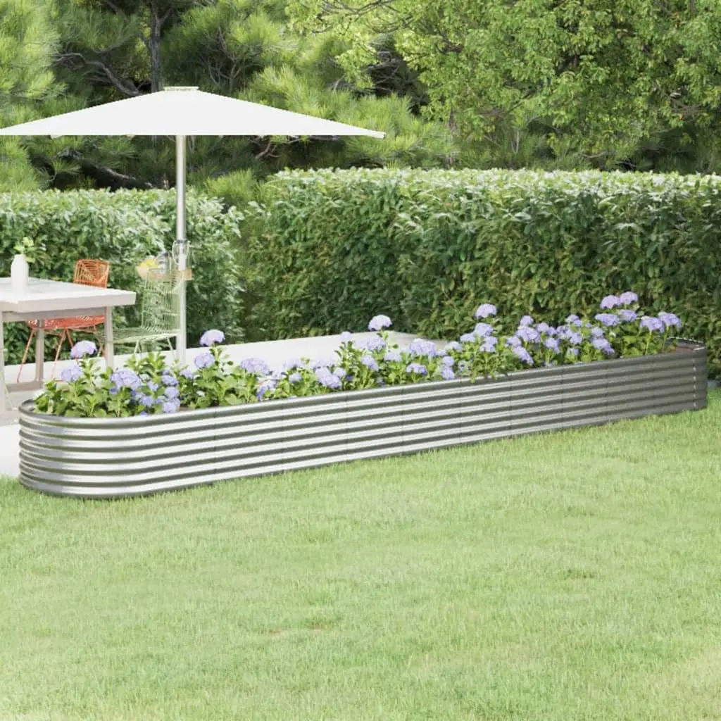 Lit surélevé de jardin Acier galvanisé Argenté vidaXL 318937