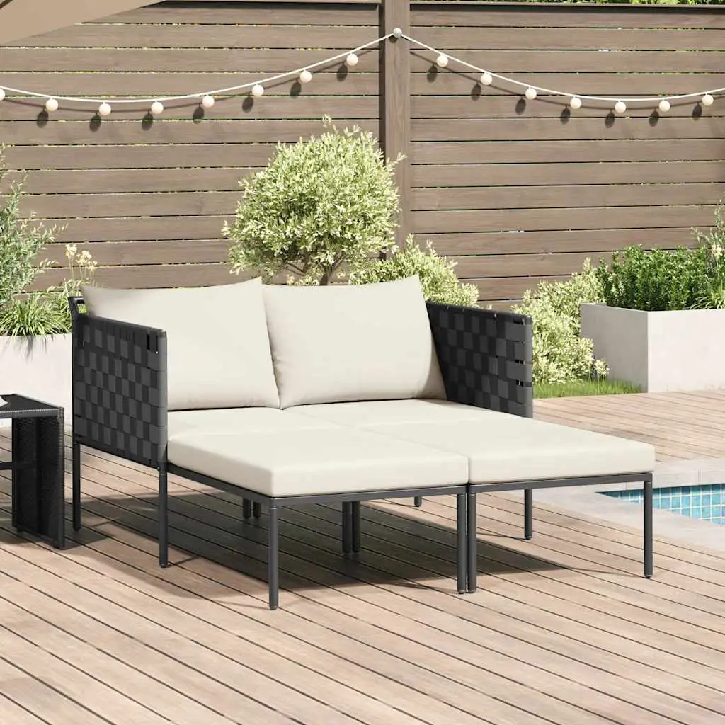 Lit de Soleil 2 Places Acier Coussins Confort Anthracite – ComfortXL Outdoor Living