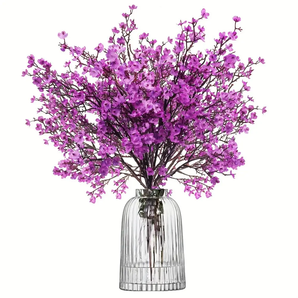Lot de 10 Fleurs Artificielles Gypsophile Violet – Décoration Automne et Mariage Sans Entretien – Lytech