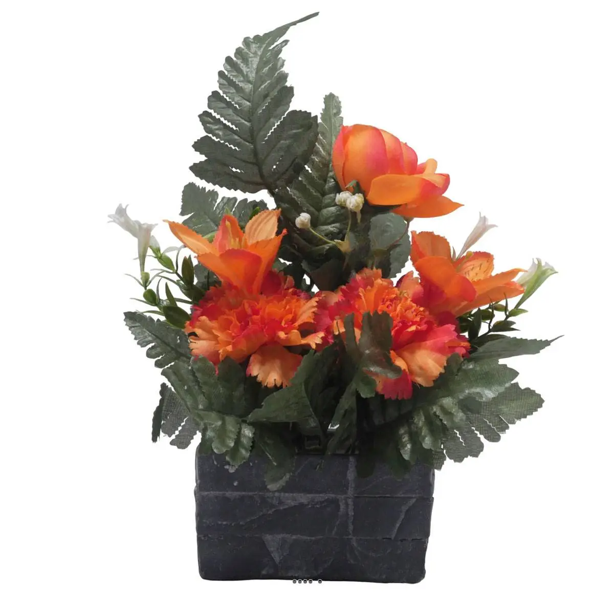 jardinièrre pot beton Renoncule, oeillet, et alstromeria pour la Toussaint Orange – couleur: Orange 660