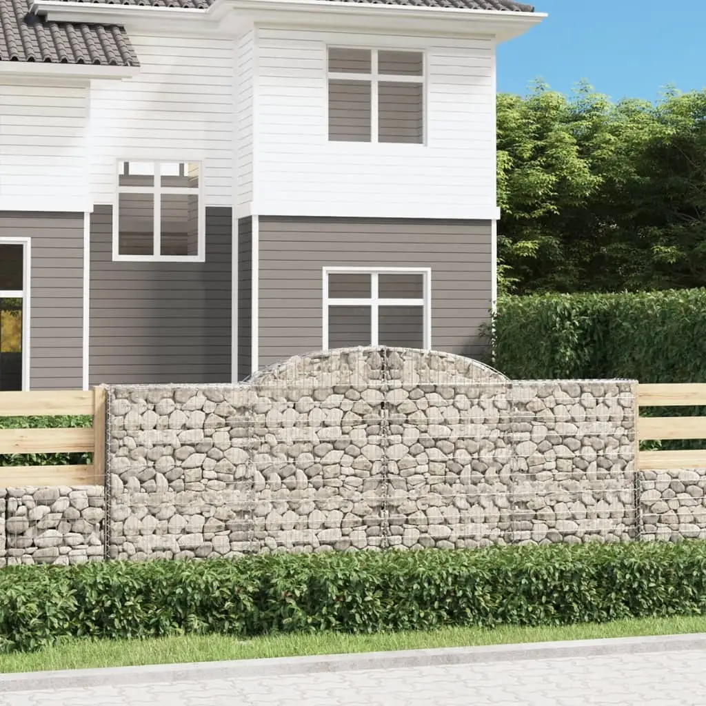 Lot 9 Gabions Arqués Fer Galvanisé Jardin Mur Soutènement 300x30x120/140cm – ComfortXL Outdoor Living